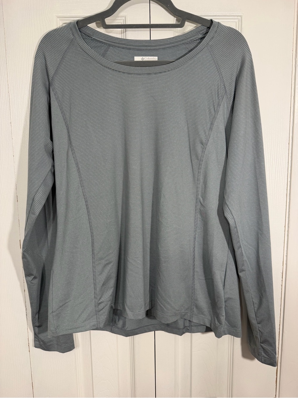 Columbia Striped Performance Long Sleeve Top XL Gray